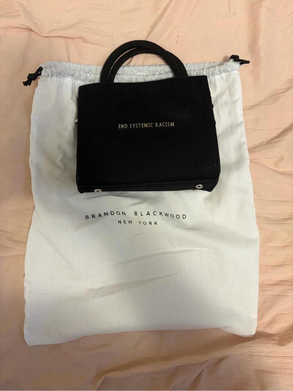 Brandon Blackwood Black 'End Systemic Racism' Mini Tote Shoulder Bag
